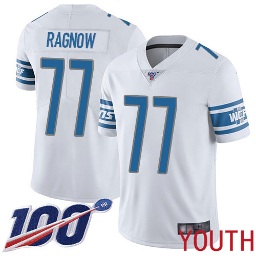 Detroit Lions Limited White Youth Frank Ragnow Road Jersey NFL Football #77 100th Season Vapor Untouchable